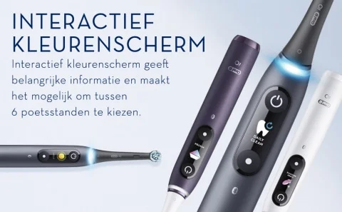 Interactief kleurenscherm Interactief kleurenscherm geeft belangrijke informatie en maakt het mogelijk om tussen 6 poetssranden te kiezen.