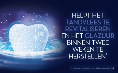 Helpt het tandvlees te revitaliseren en het glazuur binnen twee weken te herstellen.