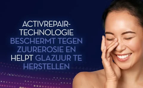 Activrepair-technologie beschermt tegen zuurerosie en helpt glazuur te herstellen.