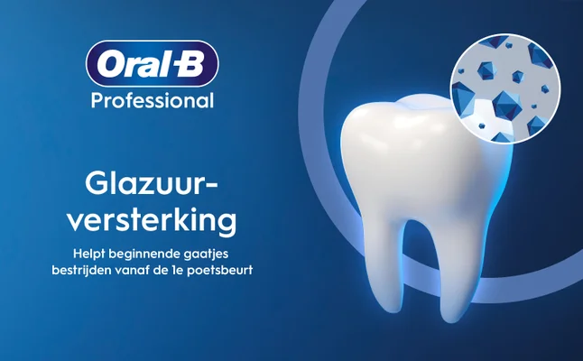 Image 1 - Image features a blue background with radial rays, prominently displaying the logo Oral-B in white and the text PRO-KIDS 0-6 in colorful letters below it.