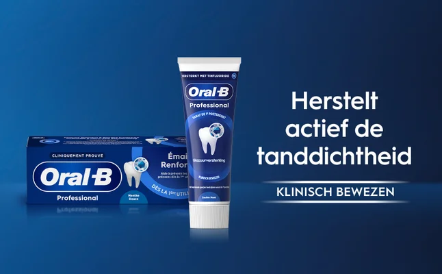 Image 2 - A cartoon tooth character with a smiling face and superhero cape is inside a glowing blue circle surrounded by bubbles, with the text Sterke tanden en een gezonde mond.