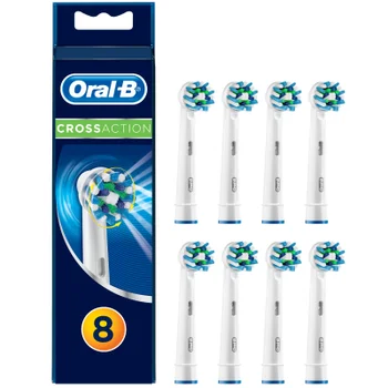 Oral-B Crossaction Opzetborstels Met CleanMaximiser, 8 Stuks