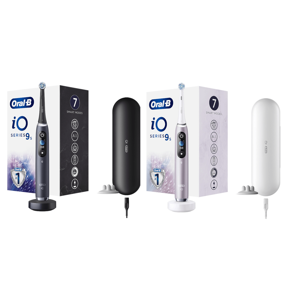 Oral-B iO9s Elektrische Tandenborstels Duoverpakking - Zwart & Roze Afbeelding 1