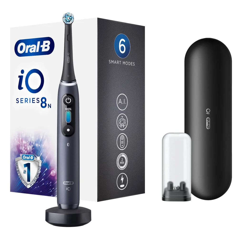 Oral-B iO8n Elektrische Tandenborstel Zwart + 4 Opzetborstels Afbeelding 1
