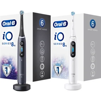Oral-B iO8n Elektrische Tandenborstels Duoverpakking - Zwart & Wit
