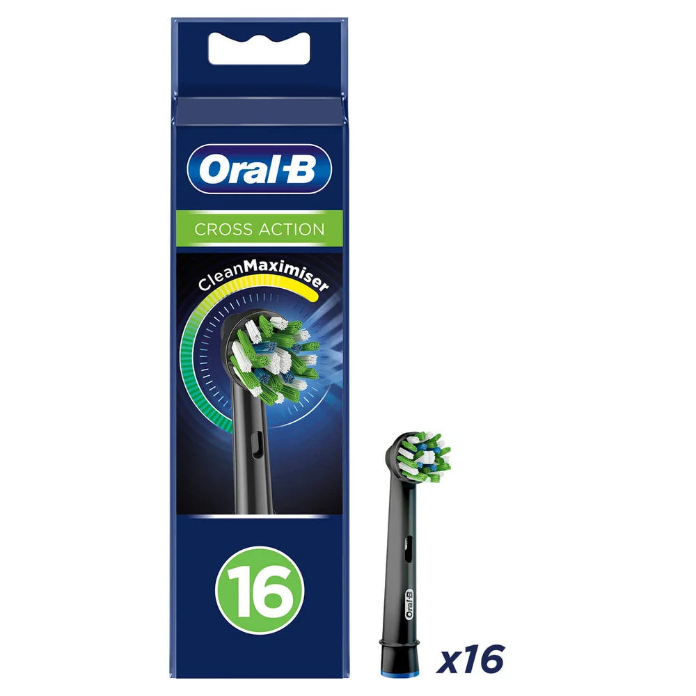 Oral-B Crossaction opzetborstels Black Met CleanMaximiser, 16 Stuks Afbeelding 1