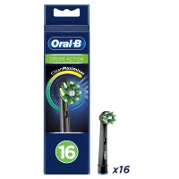 Oral-B Crossaction opzetborstels Black Met CleanMaximiser, 16 Stuks