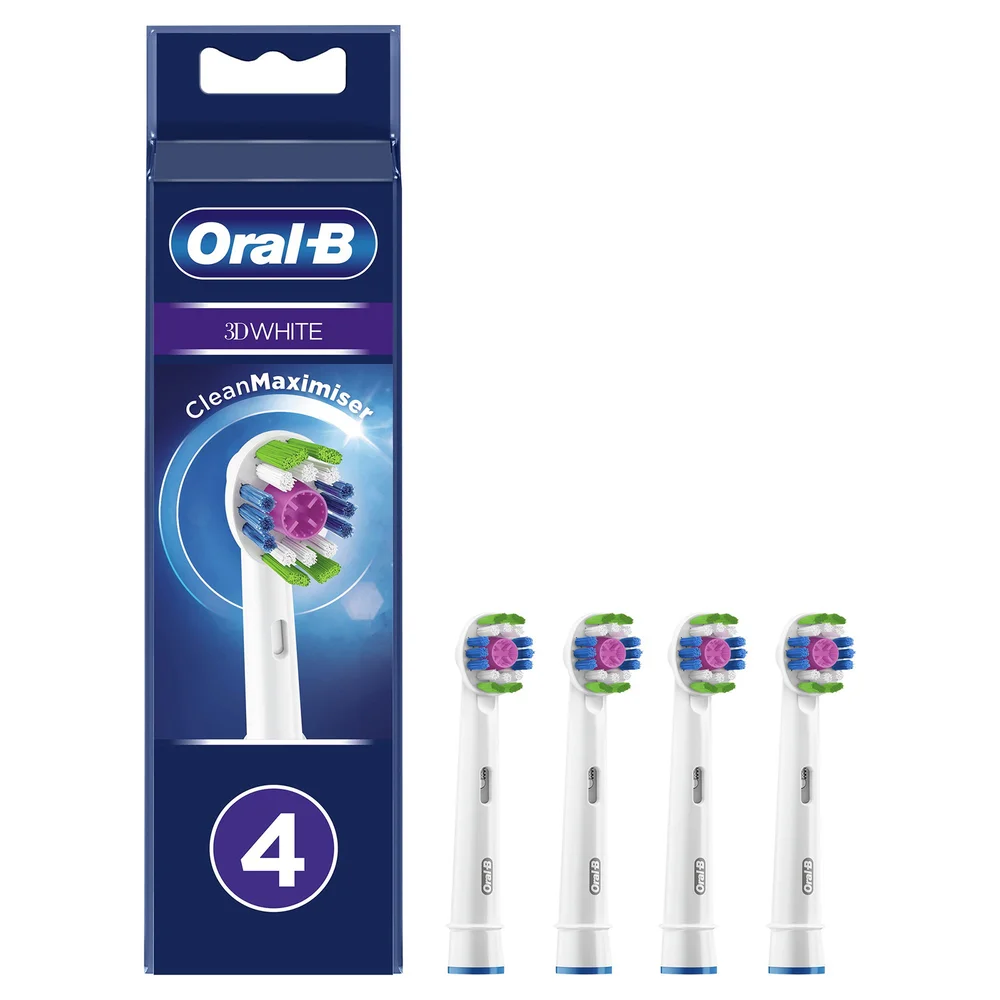 Oral-B 3D White Opzetborstels Met CleanMaximiser, 4 Stuks Afbeelding 1
