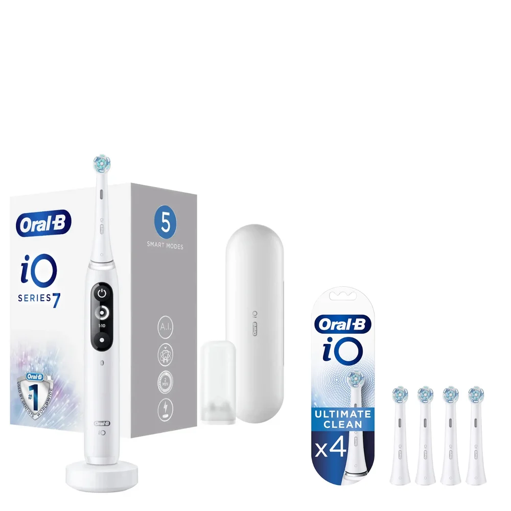 Oral-B iO7s Elektrische Tandenborstel Wit + 4 Opzetborstels Afbeelding 1