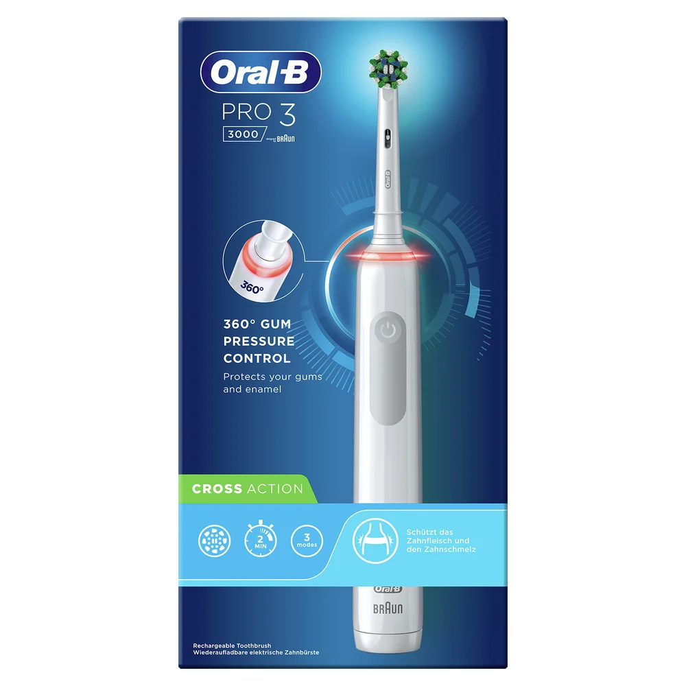 Oral-B Pro 3000 Cross Action Witte Elektrische Tandenborstel Afbeelding 1