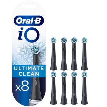 Oral-B iO Ultimate Clean Opzetborstels Zwart, 8 Stuks