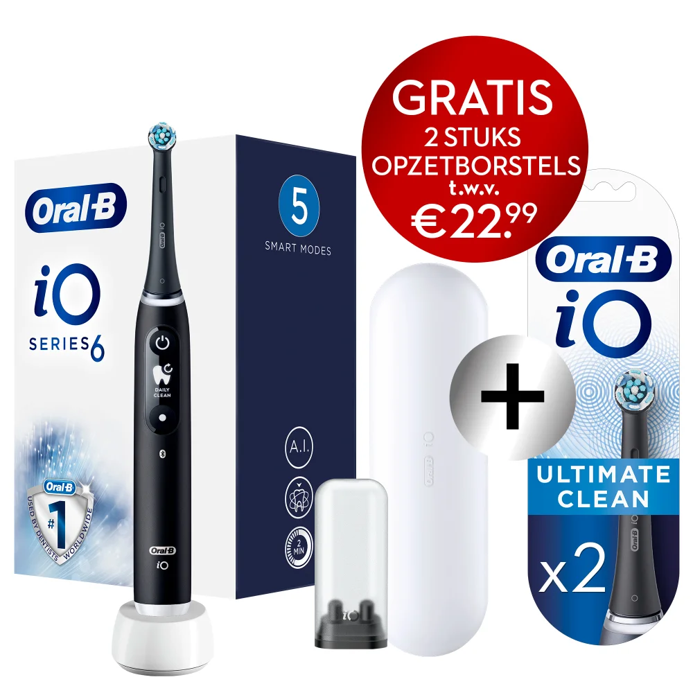 Oral B iO6N Black Lava Electric Toothbrush + 2 Refills Afbeelding 1