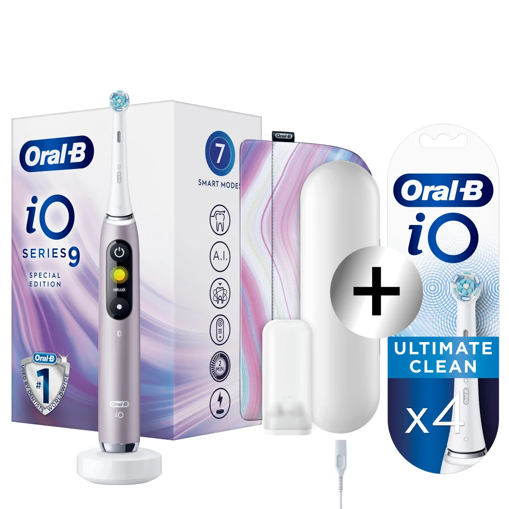 Oral-B iO9 Speciale Editie Elektrische Tandenborstel Roze + 4 Opzetborstels Afbeelding 1
