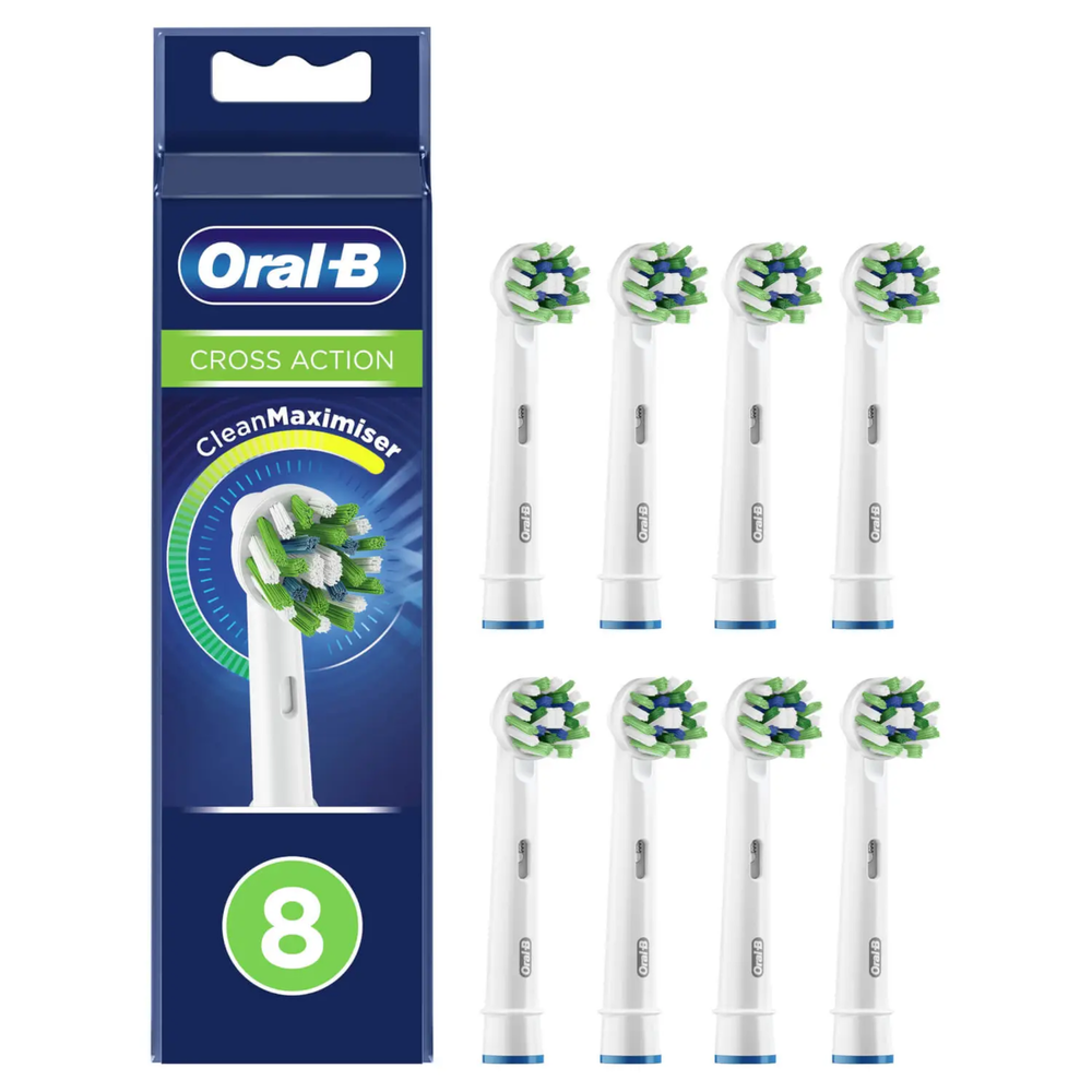 Oral-B Cross Action Opzetborstels Wit, 8 Stucks Afbeelding 1