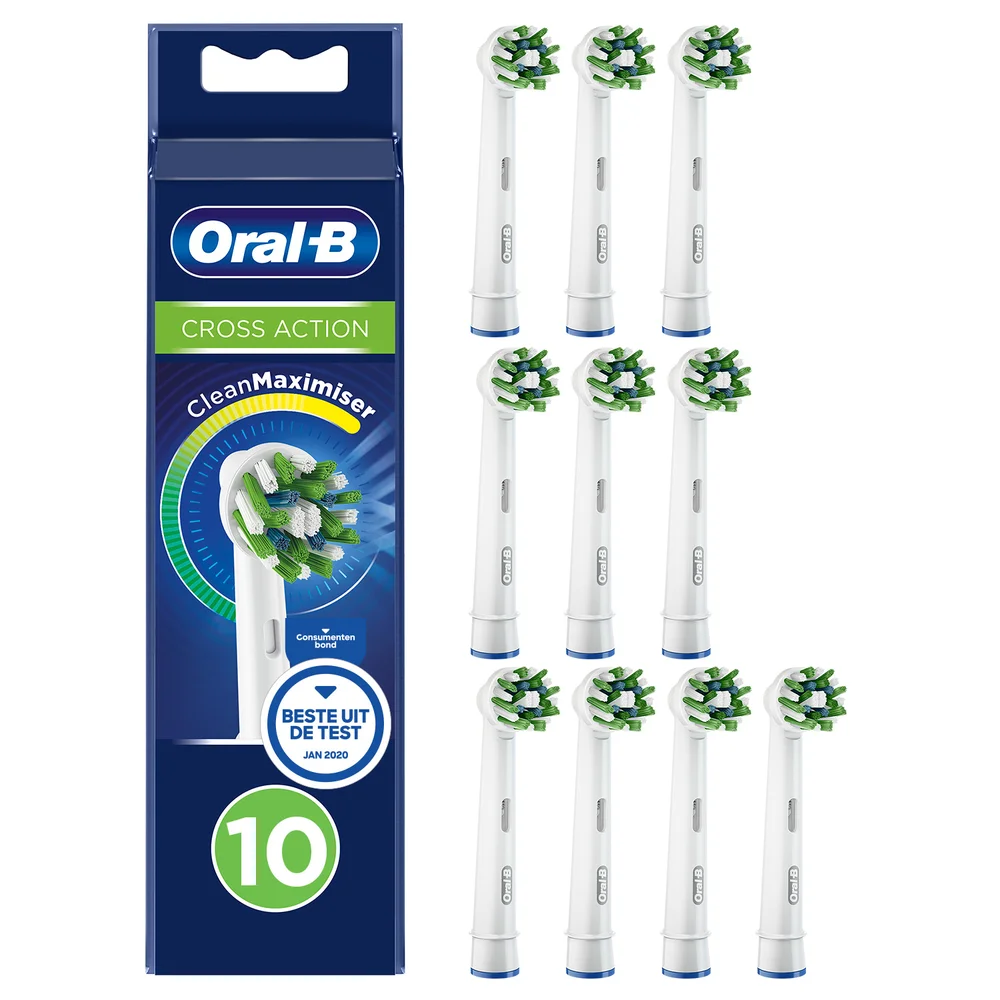 Oral-B Cross Action Opzetborstels Wit, 10 Stucks Afbeelding 1