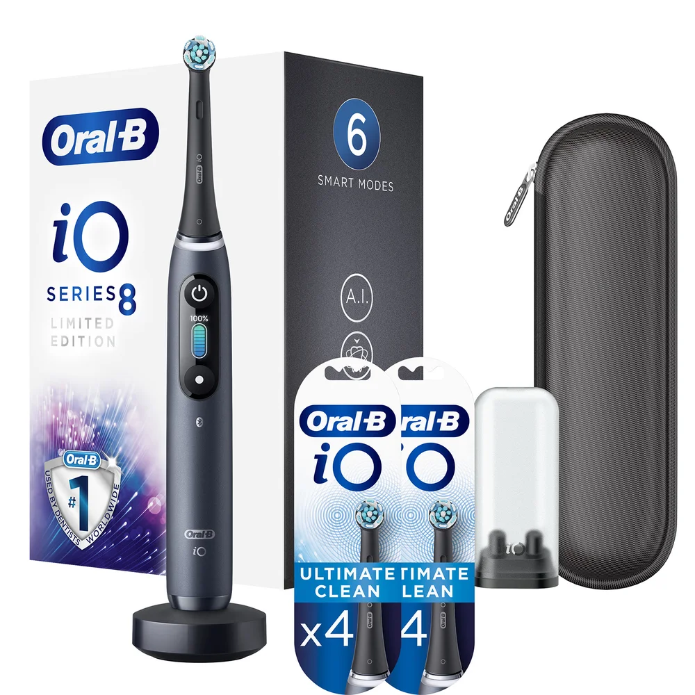 Oral-B iO8 Limited Edition Elektrische Tandenborstel Black Onyx + 8 Opzetborstels Afbeelding 1