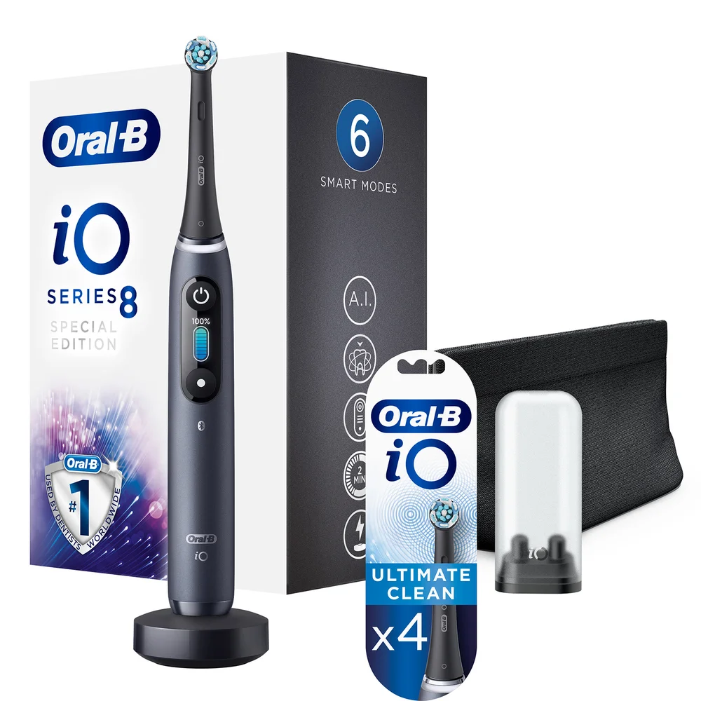 Oral B iO8 Black Onyx Special Edition Electric Toothbrush + 4 Refills Afbeelding 1