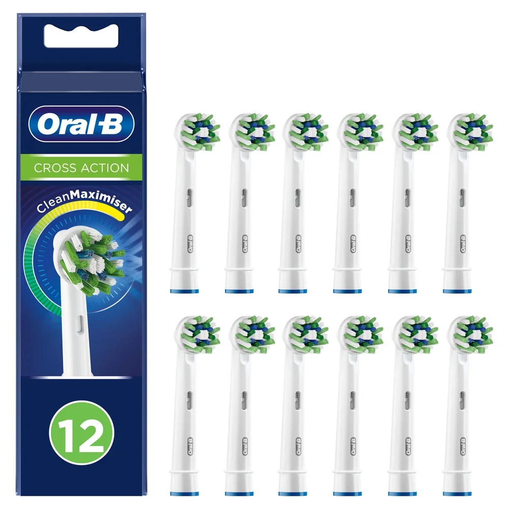 Oral-B Cross Action Opzetborstels Wit, 12 Stucks Afbeelding 1