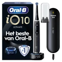 Oral-B iO10 Ultimate elektrische tandenborstel met oplaadstation en oplaadetui, wereldwijd #1 gebruikt door tandartsen.