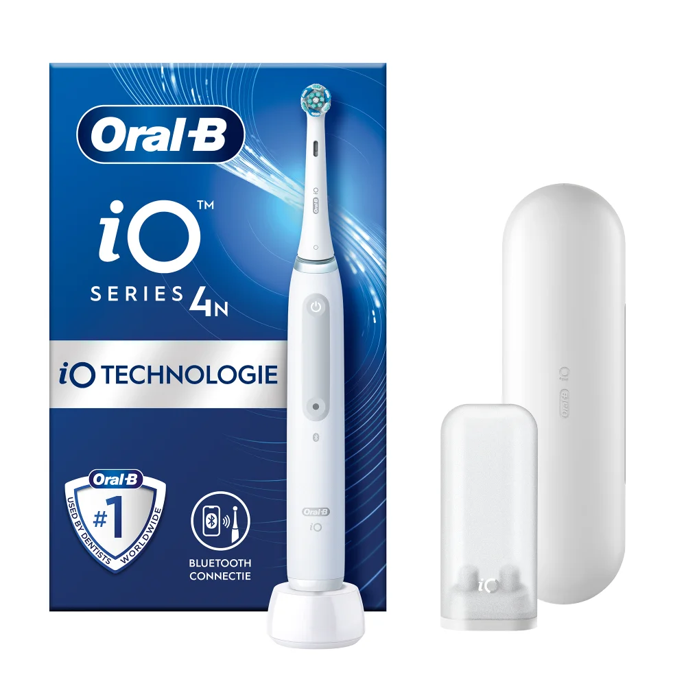 Oral-B iO Series 4N tandenborstel, met reisetui en opzetborstelhouder.