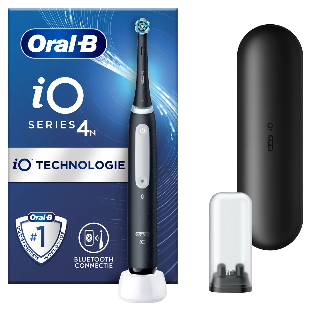 Oral-B iO Series 4N tandenborstel (zwart) met iO Technologie, Bluetooth & reisetui.