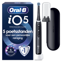 Oral-B iO5 elektrische tandenborstel met 5 poetsstanden voor persoonlijke reiniging.