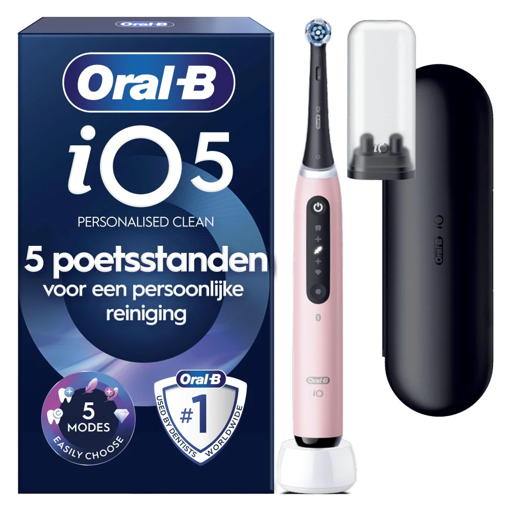 Oral-B iO5N elektrische tandenborstel, met de claim van gepersonaliseerde reiniging en 5 poetsstanden.