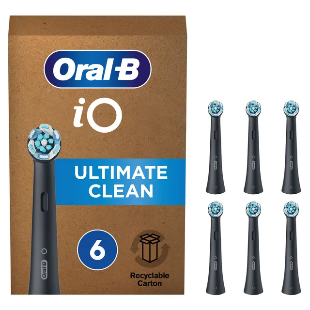 Oral-B iO Ultimate Clean Opzetborstels Zwart, 6 Stuks