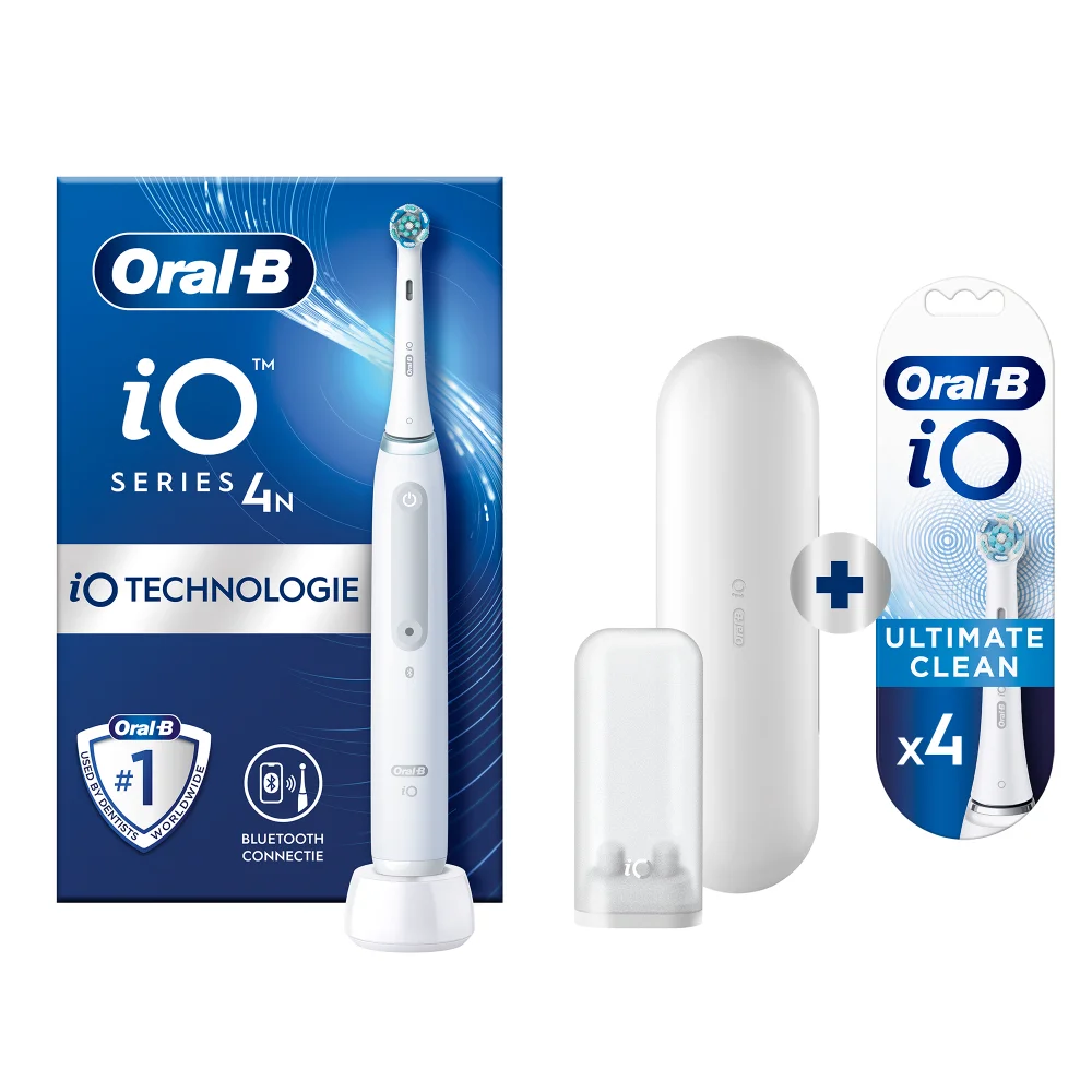 Oral-B iO 4N Elektrische Tandenborstel Wit + 4 Opzetborstels Afbeelding 1