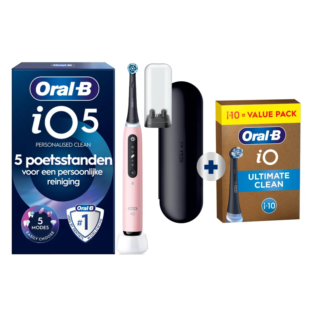 Oral-B iO5N elektrische tandenborstel, met de claim van gepersonaliseerde reiniging en 5 poetsstanden.