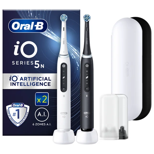 Oral-B iO 5 Elektrische Tandenborstel Duo-pack Wit & Zwart