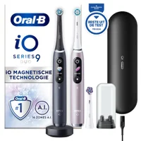 Oral-B iO 9N Elektrische Tandenborstel Zwart & Roze Duoverpakking