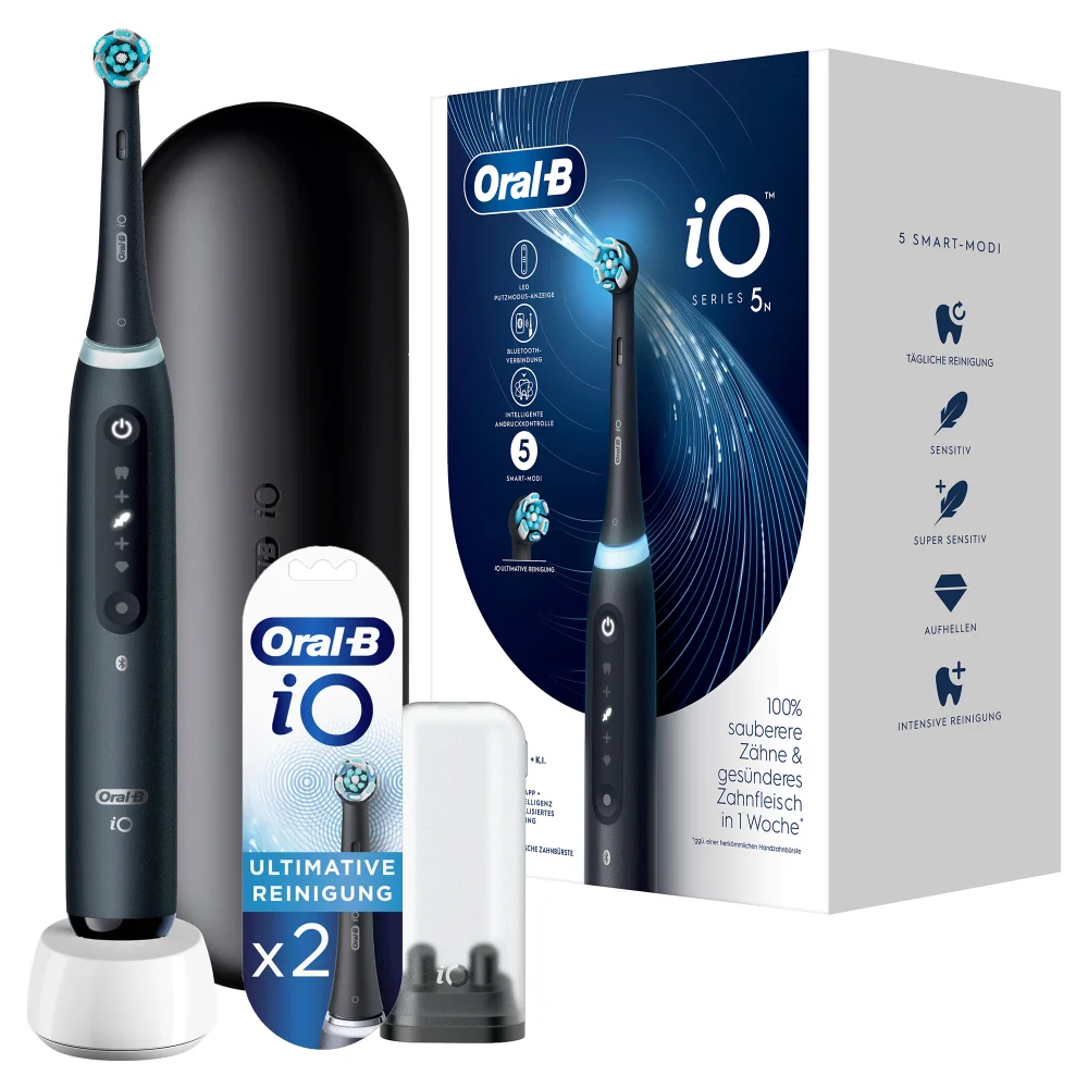 Oral B iO 5N Black Electric Toothbrush + 2 Refills Afbeelding 1