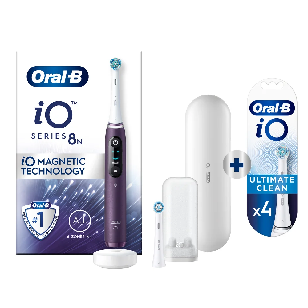 Oral-B iO 8N Elektrische Tandenborstel Violet + 4 Opzetborstels Afbeelding 1