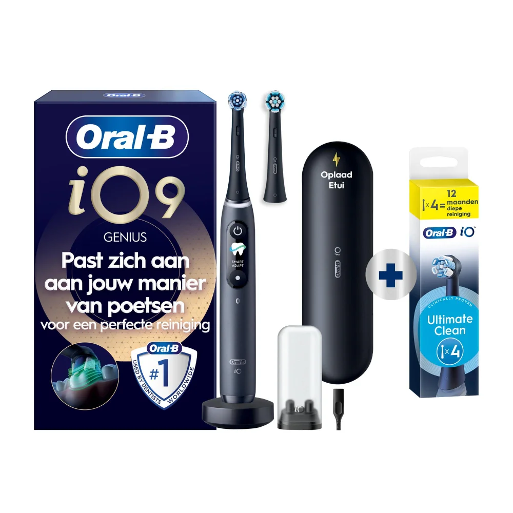 Oral-B iO9 elektrische tandenborstel met vermelding Past zich aan aan jouw manier van poetsen.