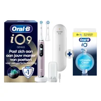 Oral-B iO 9N Genius elektrische tandenborstel met oplaadreisetui, die automatisch aanpast aan de manier waarop je poetst in realtime.