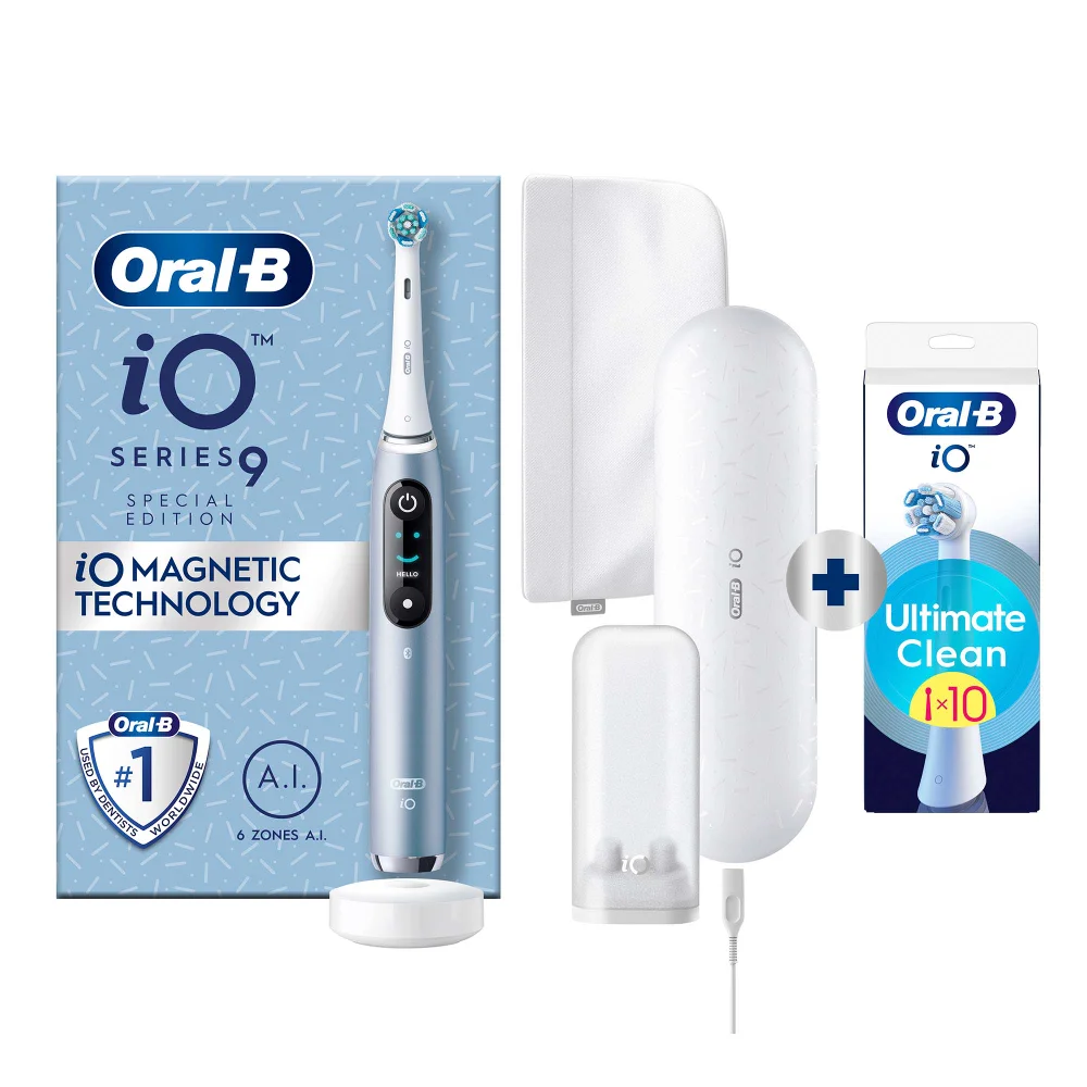 Oral-B iO 9 Special Editie Elektrische Tandenborstel Blauw + 10 Opzetborstels Afbeelding 1