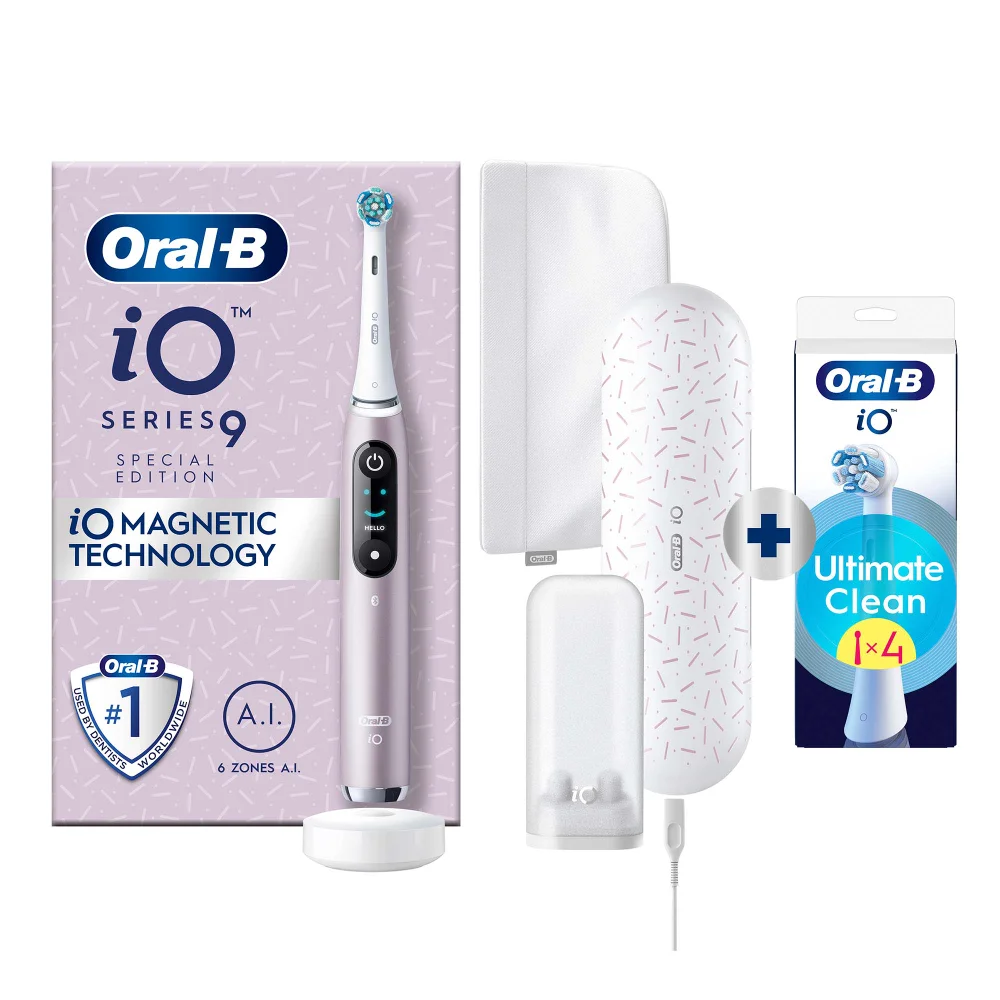 Oral-B iO 9 Special Editie Elektrische Tandenborstel Roze + 4 Opzetborstels Afbeelding 1
