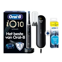 Oral-B iO10 Ultimate elektrische tandenborstel met oplaadstation en oplaadetui, wereldwijd #1 gebruikt door tandartsen.