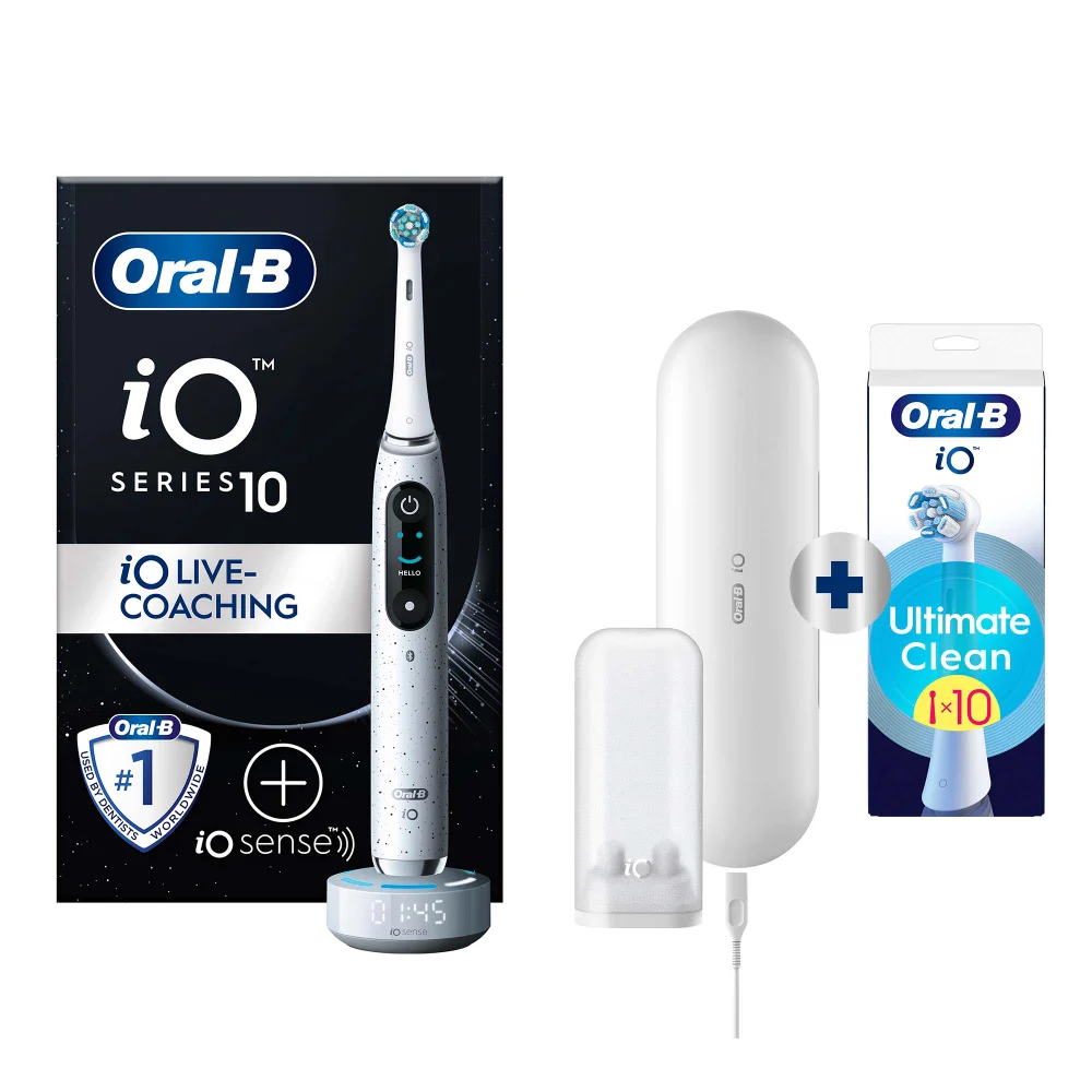 Oral-B iO 10 Stardust Elektrische Tandenborstel Wit + 10 Opzetborstels Afbeelding 1