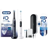 Oral B iO Series 9N Black & Rose Quartz Electric Toothbrushes Virtual Duo + 4 Refills