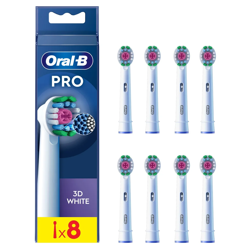 Oral-B 3D White Opzetborstels Wit, 8 Stuks Afbeelding 1