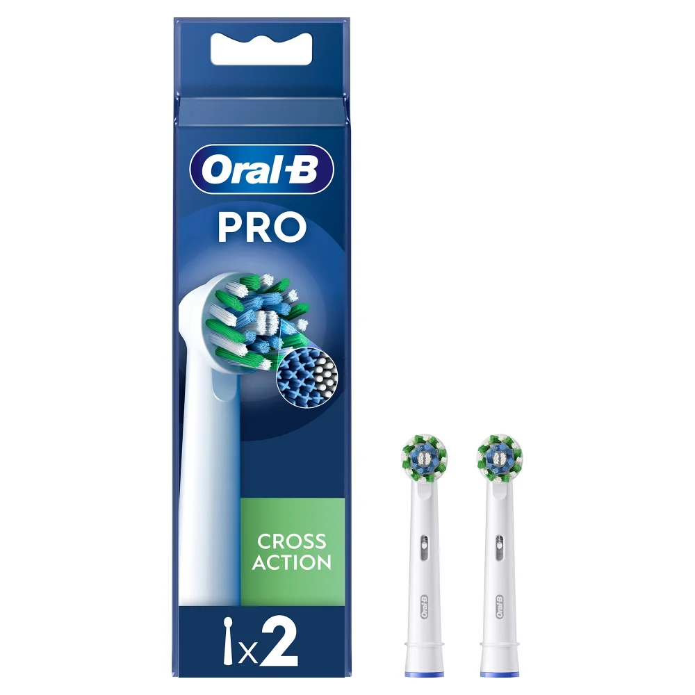 Oral-B CrossAction Opzetborstels Wit, 2 Stuks Afbeelding 1