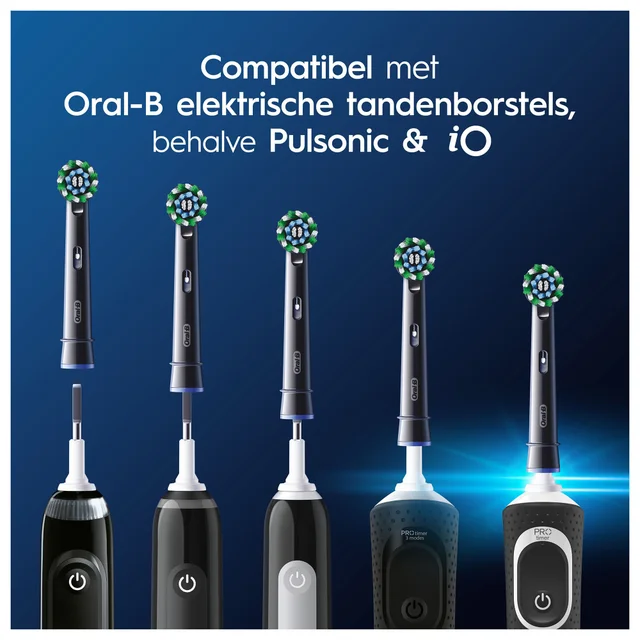Oral-B Pro Cross Action Zwart Opzetborstels, 10 Stuks