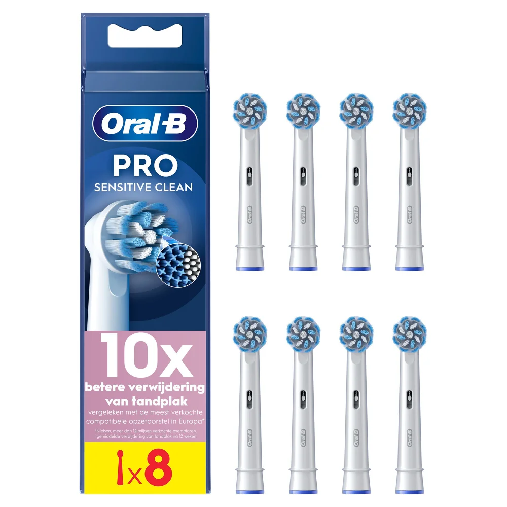 Oral-B Sensitive Clean Opzetborstels Wit, 8 Stuks Afbeelding 1