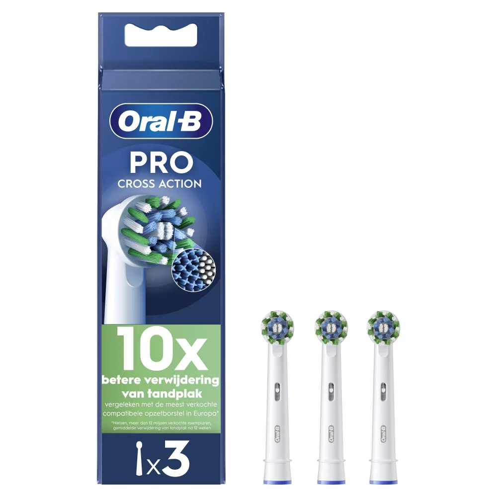 Oral-B CrossAction Opzetborstels Wit, 3 Stuks Afbeelding 1