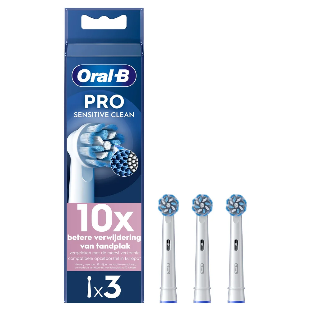 Oral-B Sensitive Clean Opzetborstels Wit, 3 Stuks Afbeelding 1