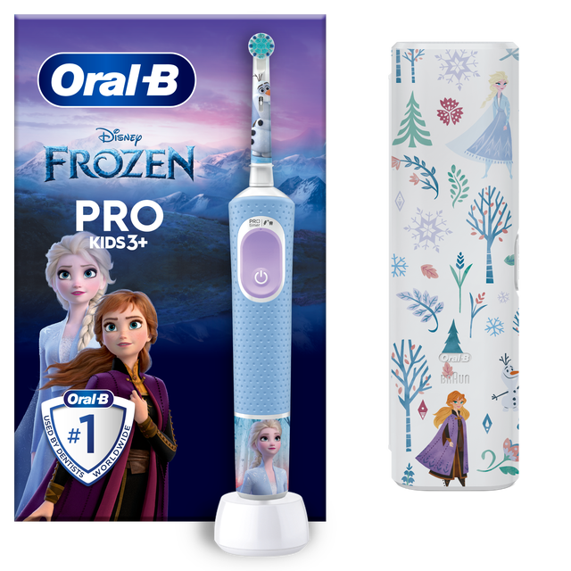 Oral-B Pro Kids Elektrische Tandenborstel | 1 Handvat Met Frozen | 1 Opzetborstel |1 Reisetui