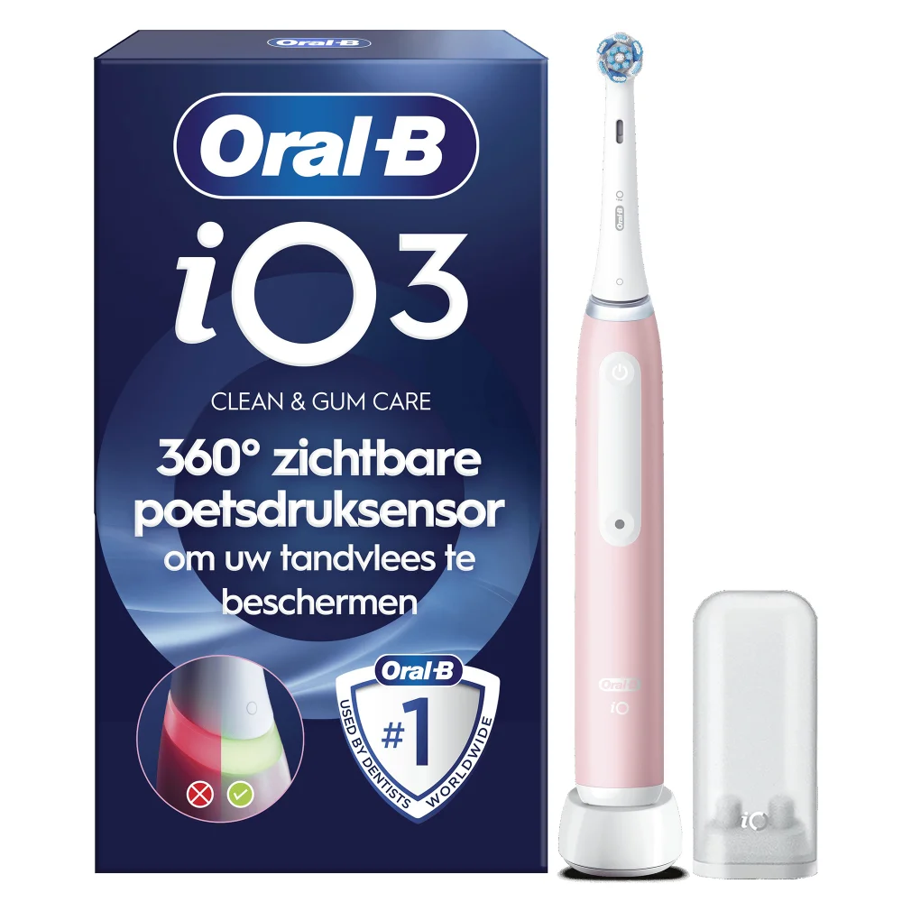 Oral-B poetsdruksensor visualiseert perfecte, te zachte of te harde poetsdruk via licht.