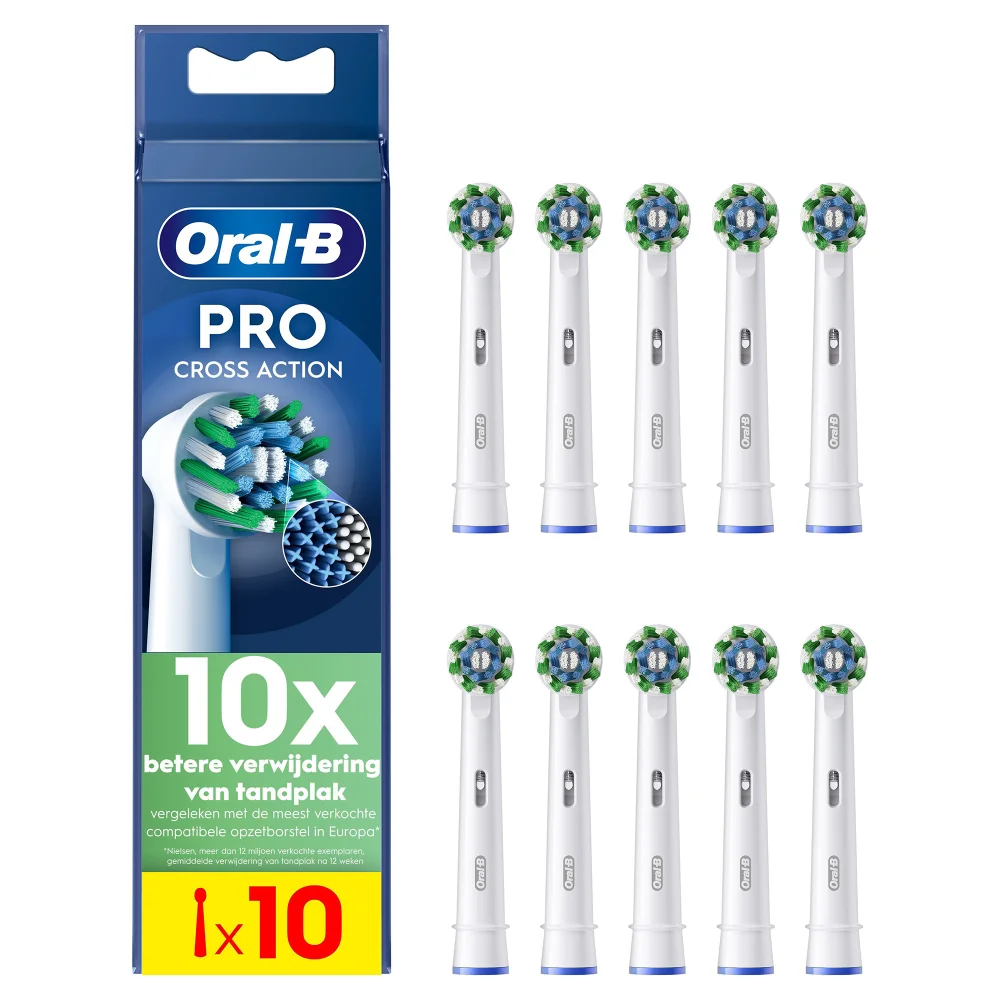 Oral-B CrossAction Opzetborstels Wit, 10 Stuks Afbeelding 1